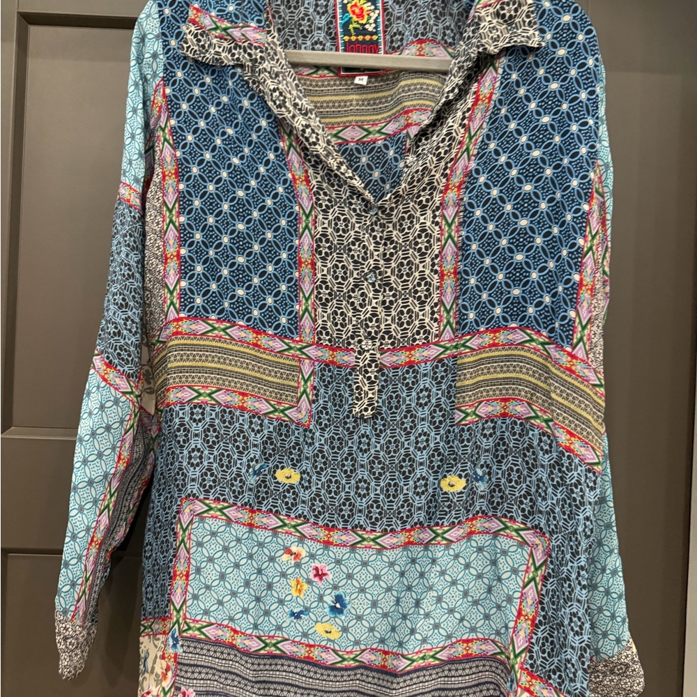 Johnny Was Colorful Women's Blouse - Size M
